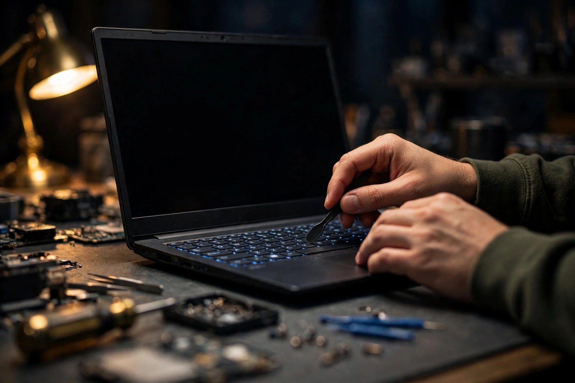 Laptop Keyboard Backlight Still Not Working at Maximum Brightness, Dead Zones, Flickering, or Going Out Shortly After Boot (Advanced): Tracing LED and Light-Guide, Power and Driver, Cable and Connector, EC and Firmware, System and Driver, and Ambient Light Sensor Layers
